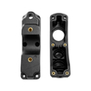 Material dural 1 + 1 + 1 cavidade PA66 + TPE Porta lateral de canal grande 738H Suporte de aço e botão sobre molde ferramenta integrada